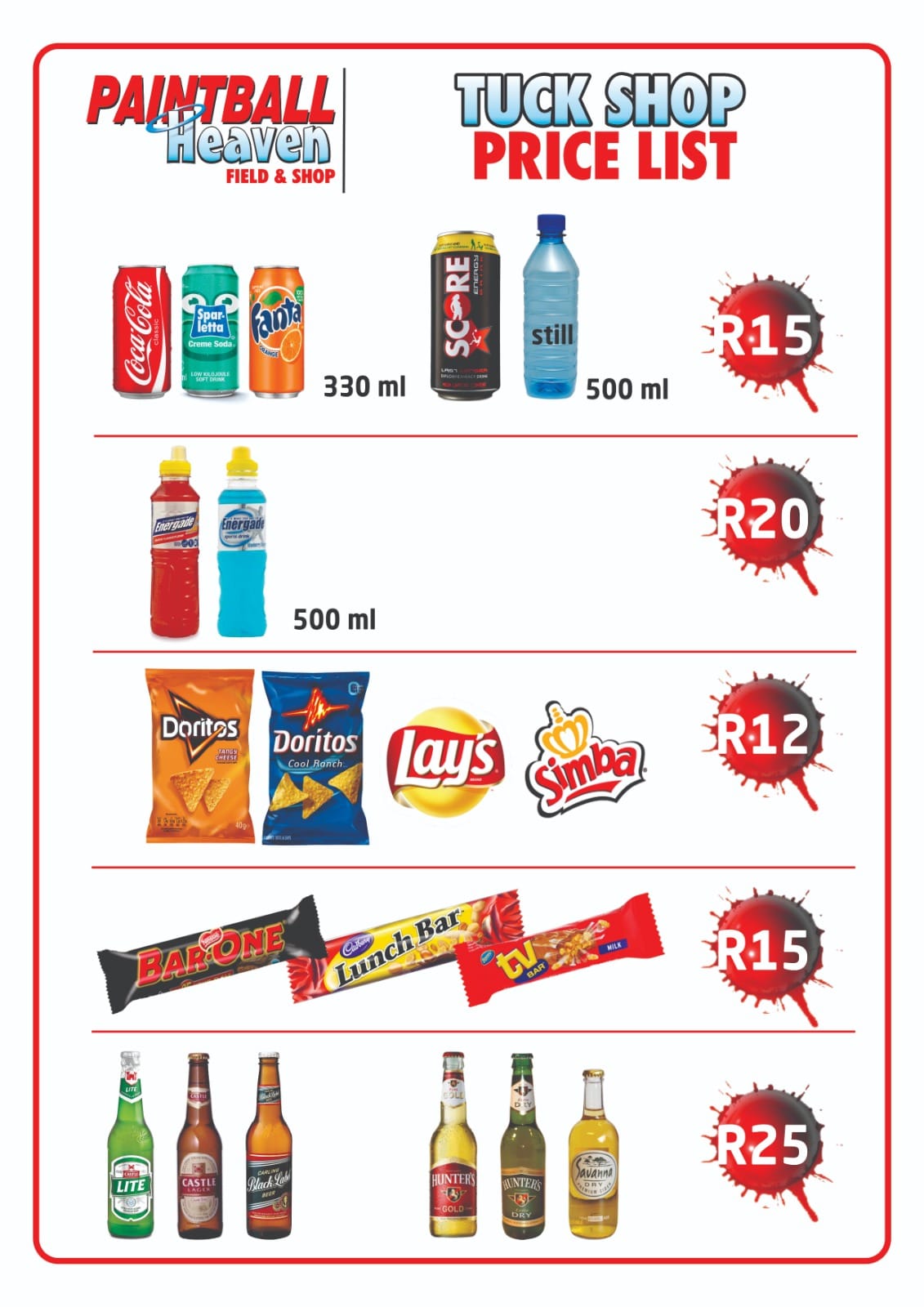 Tuck shop, munchies, snacks, Refreshments